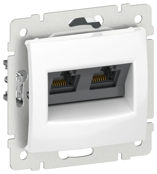 Розетка компьютерная двойная Valena RJ45 категория 5Е UTP бел. IEK 6942921
