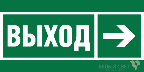 Знак безопасности BL-2010B.E30 "Направление к эвакуационному выходу направо" Белый свет a19712