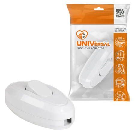 Переключатель бра 6А 250В (еврослот) бел. UNIVersal А106