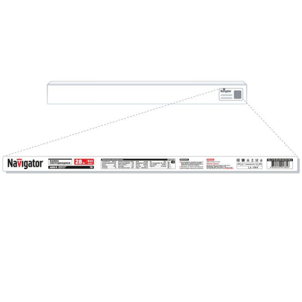 Лампа светодиодная 95 785 NLL-G-T8-28-230-4K-G13-FR-R 28Вт T8 трубчатая матовая 4000К G13 2800лм 176-264В 26х1514мм Navigator 95785