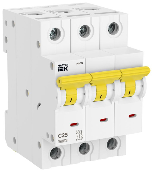 Выключатель автоматический M10N 3P C 25А MASTER IEK MI-M10N-3-C025