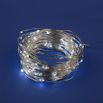 Гирлянда LED на батарейках ULD-S1000-100/SCB/3AA WHITE IP20 DEW/ 3AA (не в/к) "Роса" 10м 100 диодов бел. свет провод медн. Uniel UL-00007186