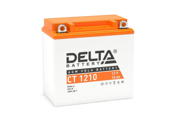 Аккумулятор стартерный 12В 10А.ч CT 1210 Delta 3401010030016