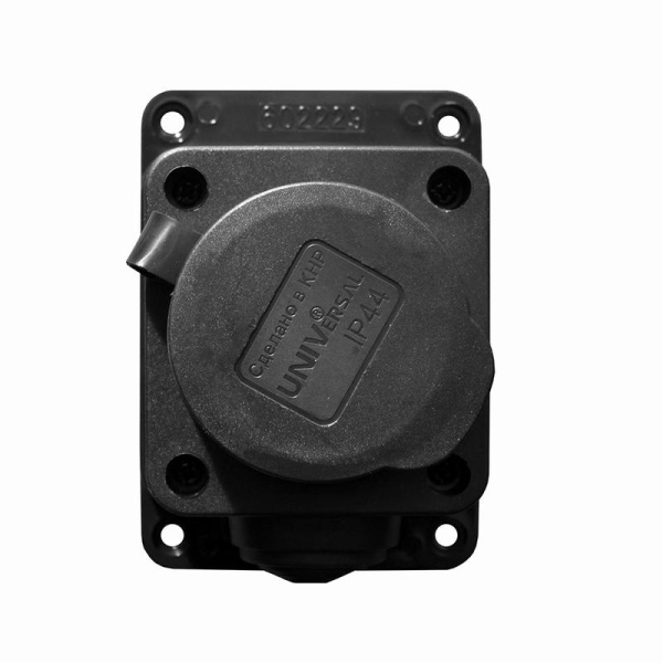 Розетка настенная 16А IP44 250В (еврослот) с заглушкой с заземл. каучук UNIVersal 602229