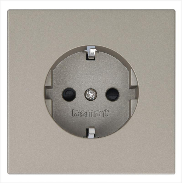 Розетка 1-м СП FD Shuko 16А IP20 с заземл. защ. шторки механизм бронза Jasmart FD5501BR