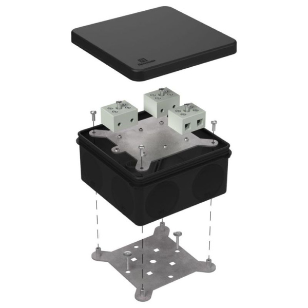 Коробка огнестойкая для о/п двухкомпонентная 60-0300-FR10.0-6 Е15-Е120 RAL9005 100х100х50 Промрукав 60-0300-9005-FR10.0-6