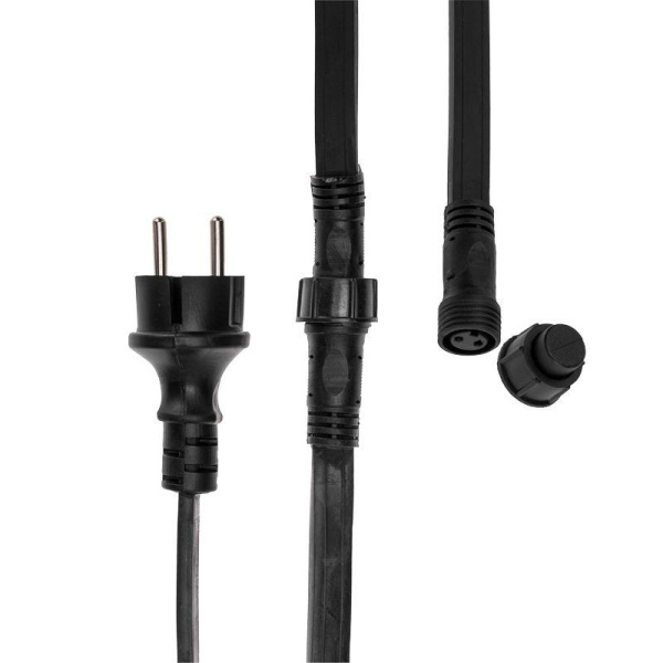 Гирлянда светодиодная "LED Galaxy Bulb String" 10м 6х30LED тепл. бел. 25Вт IP65 соединяемая провод каучук черн. Neon-Night 331-326