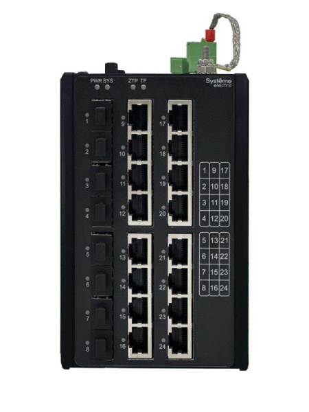 Коммутатор промышленный управляемый Ethernet L3 8х10/100/1000BaseT 8х100/1000/2500BaseX SFP SE NSETM324T16X08A