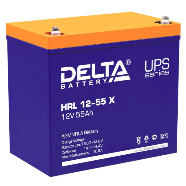 Аккумулятор профессиональный 12В 55А.ч HRL 12-55 X Delta 4614010610009