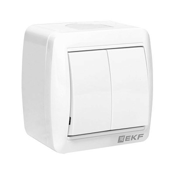Выключатель 2-кл. ОП Владивосток 10А IP54 бел. PROxima EKF EQR16-023-30-54