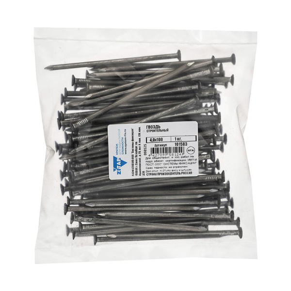 Гвоздь строительный 4х100 (уп.1кг) Tech-Krep/Zitar 101583