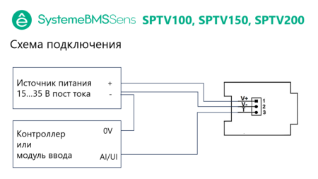 Датчик температуры погружной -50…150град.C 0…10В 200мм =15...35В SE SPTV200