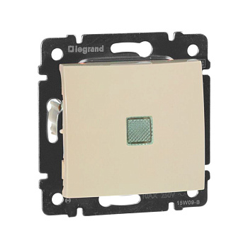 Выключатель 1-кл. СП Valena 10А IP31 250В с зел. индикацией механизм сл. кость IEK 774310