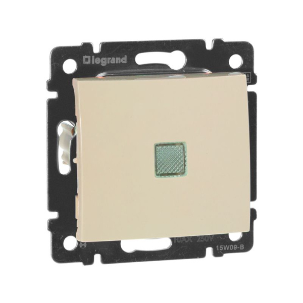 Выключатель 1-кл. СП Valena 10А IP31 250В с зел. индикацией механизм сл. кость IEK 774310