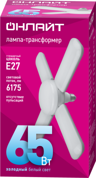 Лампа светодиодная 90 935 OLL-06-02 (FL-65-230-6.5K-E27) 65Вт 6500К Е27 6175лм 176-264В трансформер ОНЛАЙТ 90935