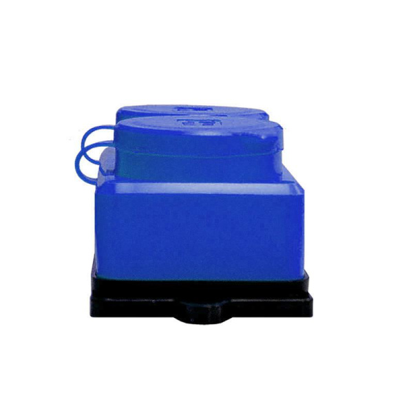 Колодка удлинителя 4-м Компакт 1ф с загл IP44 16А каучук син. UNIVersal 3045