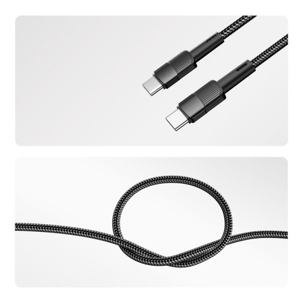 Кабель Type-C-Type-C 5А 100Вт 1м черн. нейлон. оплетка Rexant 18-7072