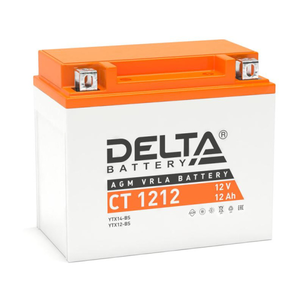 Аккумулятор стартерный 12В 12А.ч CT 1212 Delta 3401010030014