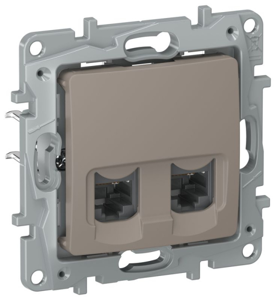 Розетка компьютерная двойная RJ45 кат. 5Е UTP капучино IEKETIKA IEK 6714551