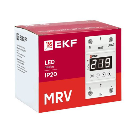 Реле напряжения с дисплеем MRV 25А PROxima EKF MRV-25A