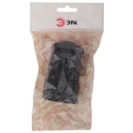 Розетка кабельная без заземл. прямая 10А черн. Rx1-B ЭРА Б0039681