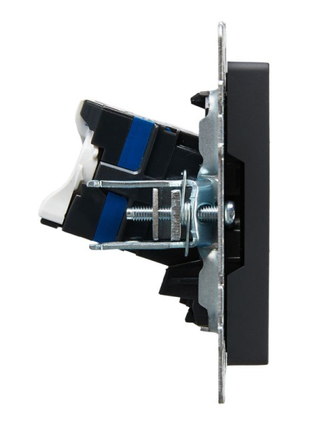 Розетка компьютерная двойн. СП RJ45 кат.6 BRITE РК11-2-БрГ механизм графит IEK BR-K20-2-K53