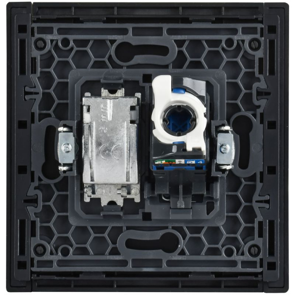 Розетка компьютерная 2-м FORTE&PIANO FP134M RJ45 кат.6 черн. IEK FP-K20-2-M-K02