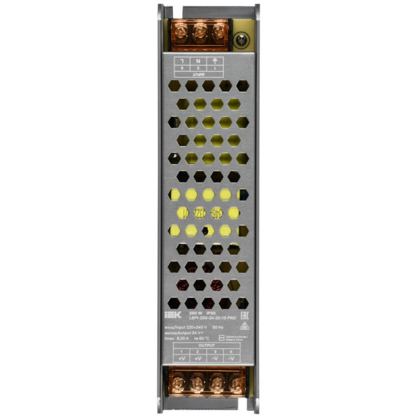 Драйвер LED ИПСН-PRO 200Вт 24В блок-клеммы IP20 IEK LSP1-200-24-20-13-PRO