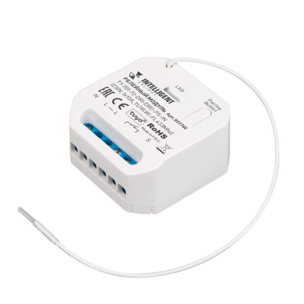 Модуль релейный TY-701-72-DRI-DRO-PS-IN 230В 1х10А TUYA Wi-Fi 433Mhz IP20 пластик INTELLIGENT ARLIGHT 051760