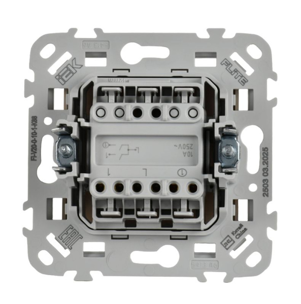 Выключатель 2-кл. СП FLITE ВС12-1-0-ФлЛ 10А механизм льняной IEK FI-V20-0-10-1-K88