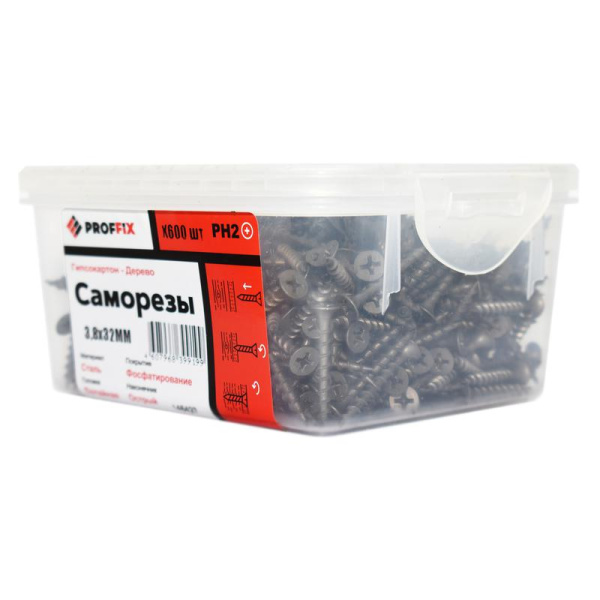Саморез усиленный гипсокартон-дерево 3.8х32 (TWN) (контейнер) (уп.600шт) Tech-Krep PRO/Zitar 146427