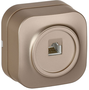 Розетка компьютерная ОП RJ45 кат.5E GLORY РК10-ХШм шампань матов. IEK EKH10-K37M