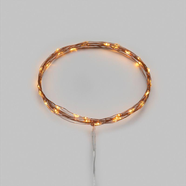 Гирлянда светодиодная "Роса" 5м 50 LED янтар. IP20 2хАА (в комплект не входят) Neon-Night 302-068