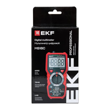 Мультиметр цифровой MS18C Professional EKF In-180701-pm18C