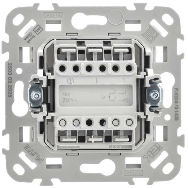 Выключатель 2-кл. СП FLITE ВС12-1-0-ФлЖ 10А механизм жемчуж. IEK FI-V20-0-10-1-K36
