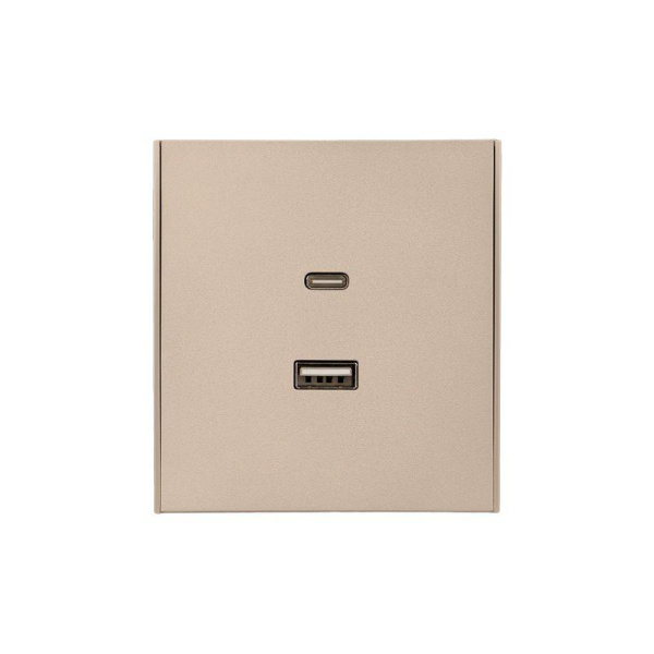 Розетка STRONG USB-A+Type-C 3А с функцией быстрой зарядки шелк Kranz KR-78-0734-8