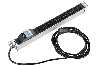 Блок розеток Rem-16 R-16-6C19-A-440-3 16А 6хC19 IEC 60320 19дюйм с автомат. шнур 3м алюм. Rem 1361986
