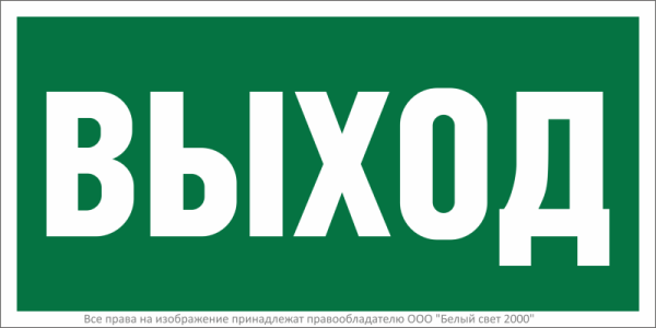 Знак безопасности NPU-2010.E22 "Выход" Белый свет a17596