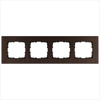 Рамка 4-м G-Metal метал. алюм. корич. Brown Jasmart G1004AZ