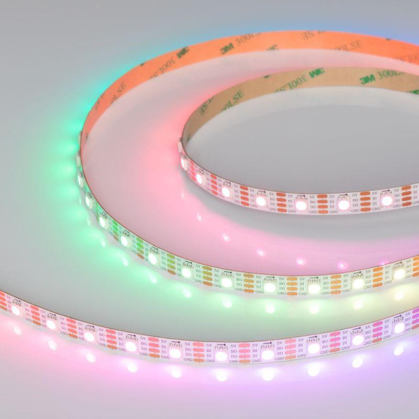 Лента светодиодная SPI-B60-10mm 5V RGB-PX1-BPT 12Вт/м IP20 5060 бегущий огонь (уп.5м) Arlight 037855