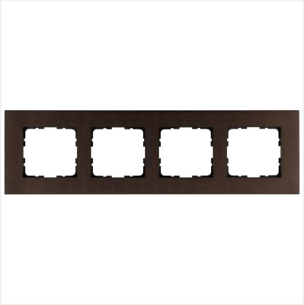 Рамка 4-м G-Metal метал. алюм. корич. Brown Jasmart G1004AZ