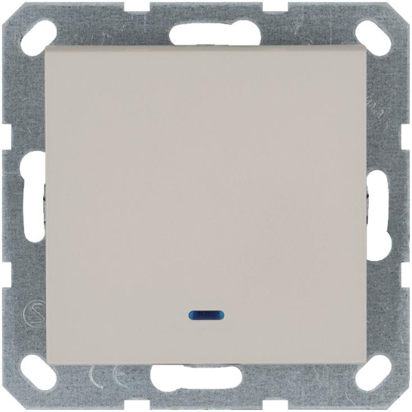 Переключатель проходной 1-кл. 10А IP20 с подсветкой механизм тауп Jasmart G3012NT