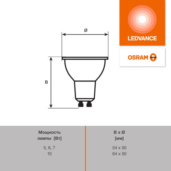 Лампа светодиодная LED G4 Value LVPAR16100 10W/927 CRI95 10Вт 2700К 1000лм рефлектор прозр. GU10 170-250В OSRAM 4630557648033